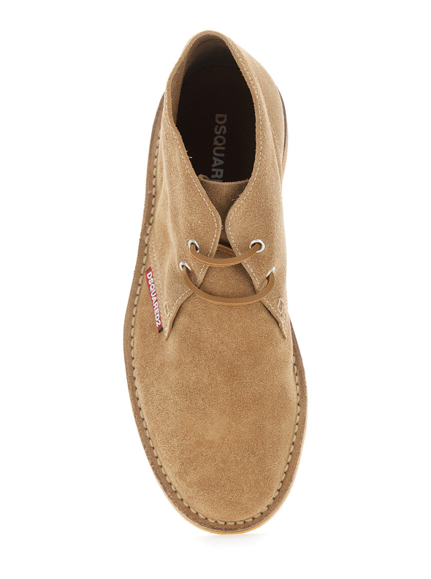 Beige Suede Oxford Boots 4