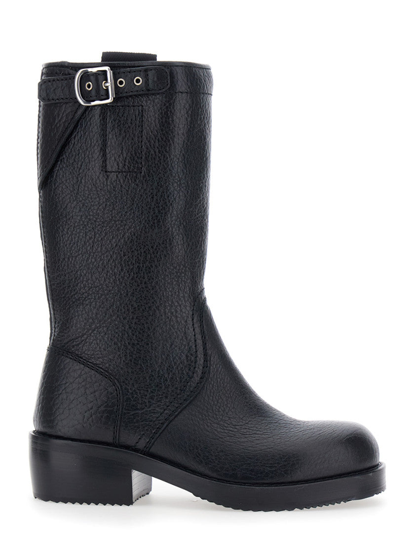 Black High Leather Boots 1