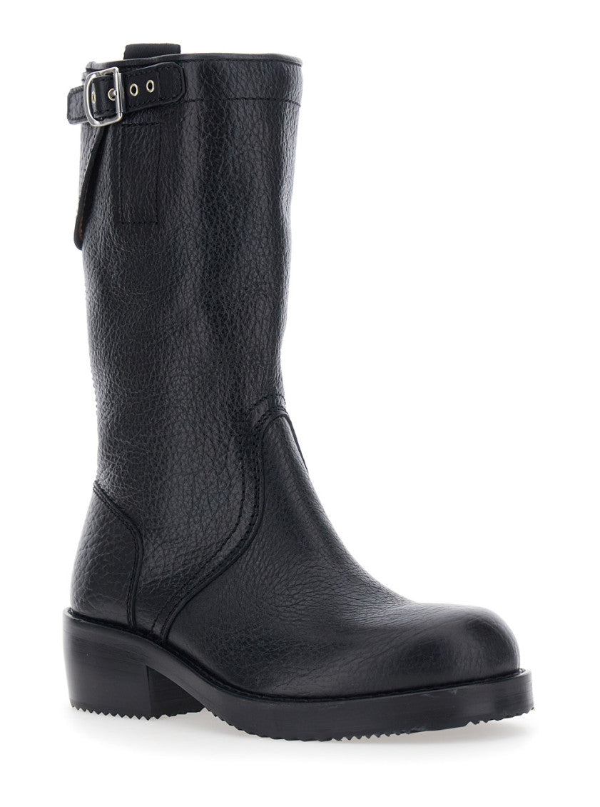 Black High Leather Boots 2