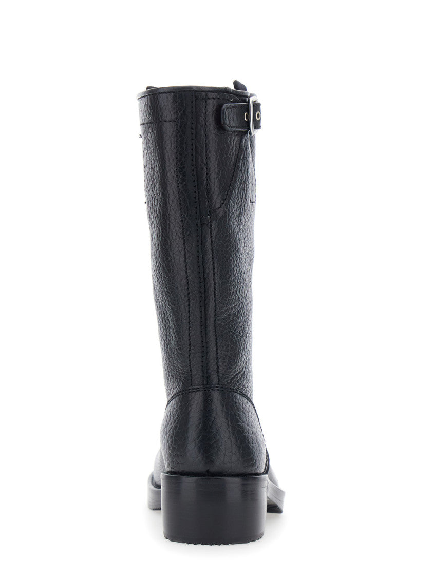 Black High Leather Boots 4