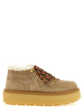 Beige Lace-up Ankle Boots 1
