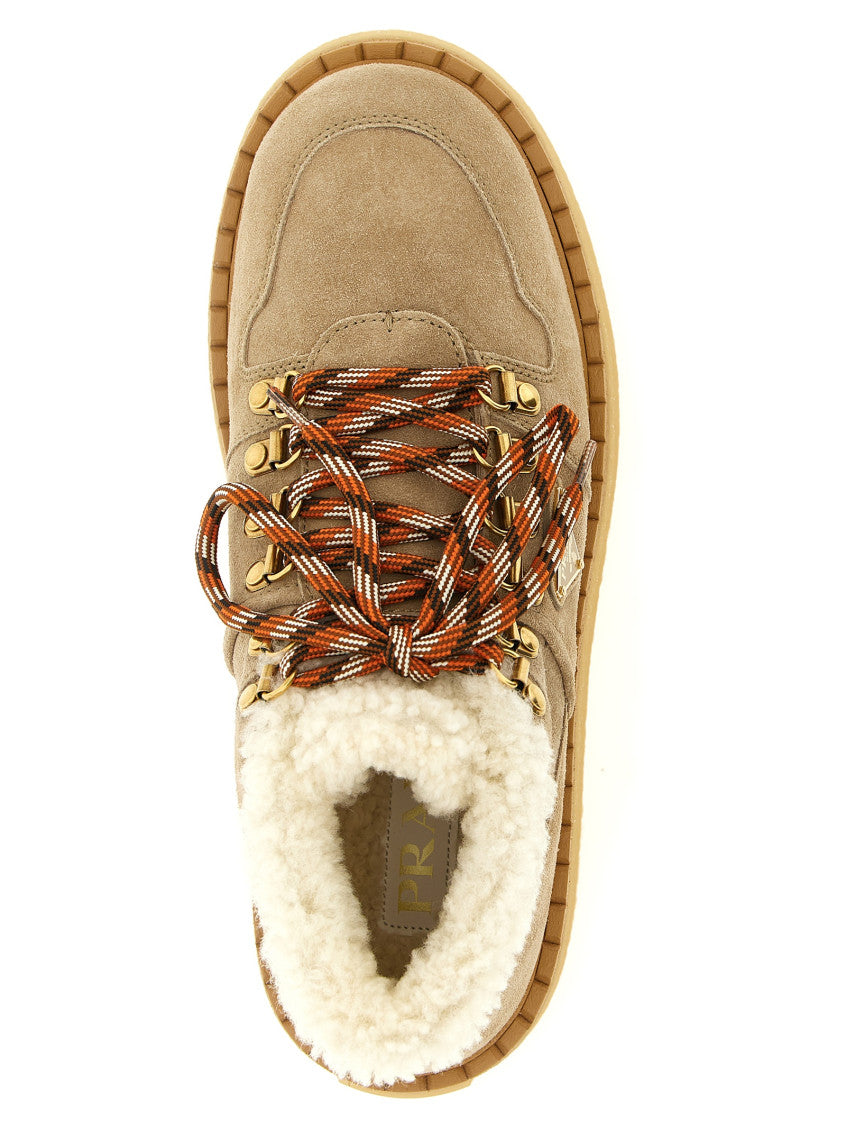 Beige Lace-up Ankle Boots 4