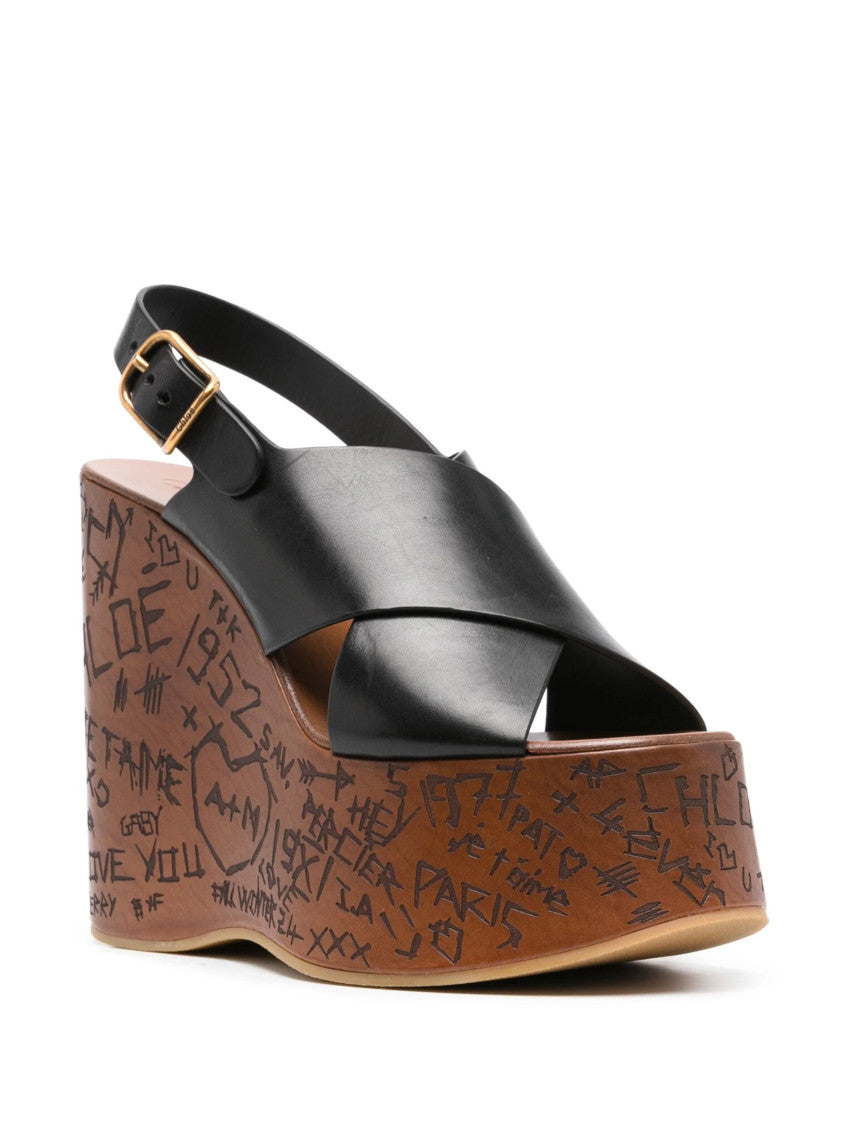 Black Leather Wedges 2