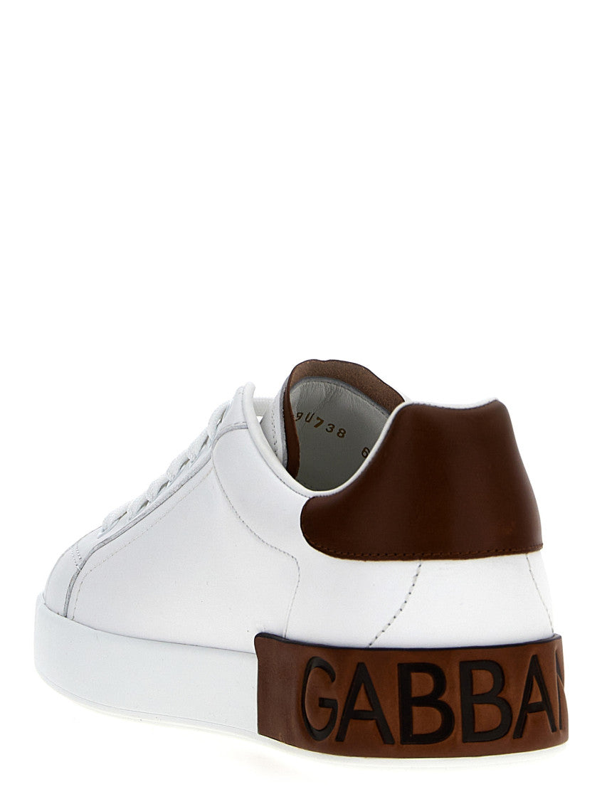 White Portofino Leather Sneakers 4