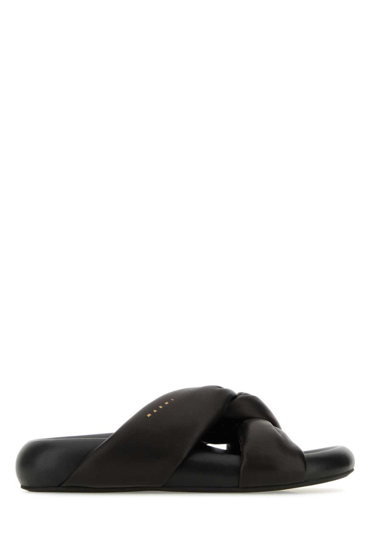 Black Bubble Slip On Slippers 1