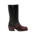 Black Brushed Leather Boots 1