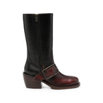 Black Brushed Leather Boots 1