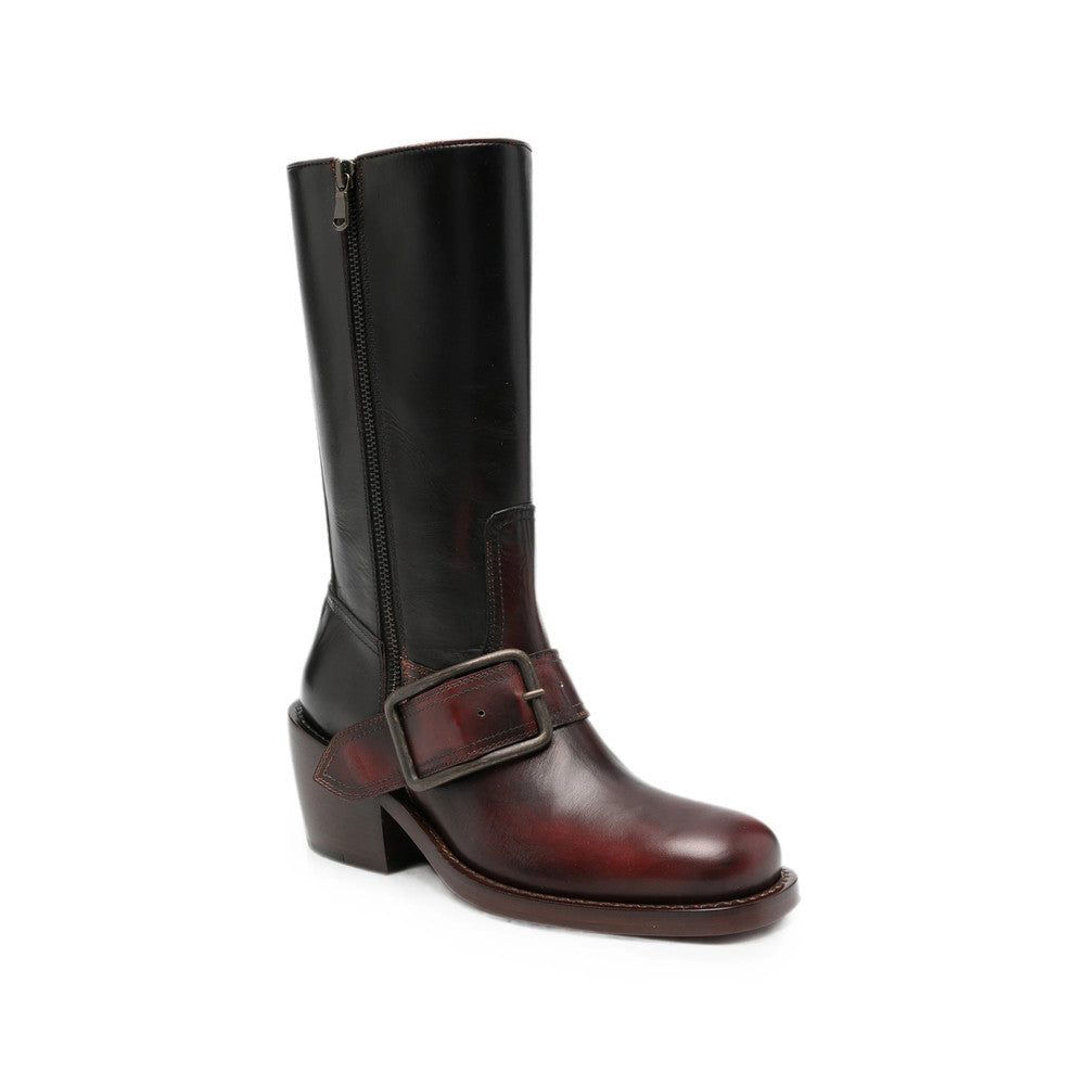 Black Brushed Leather Boots 3