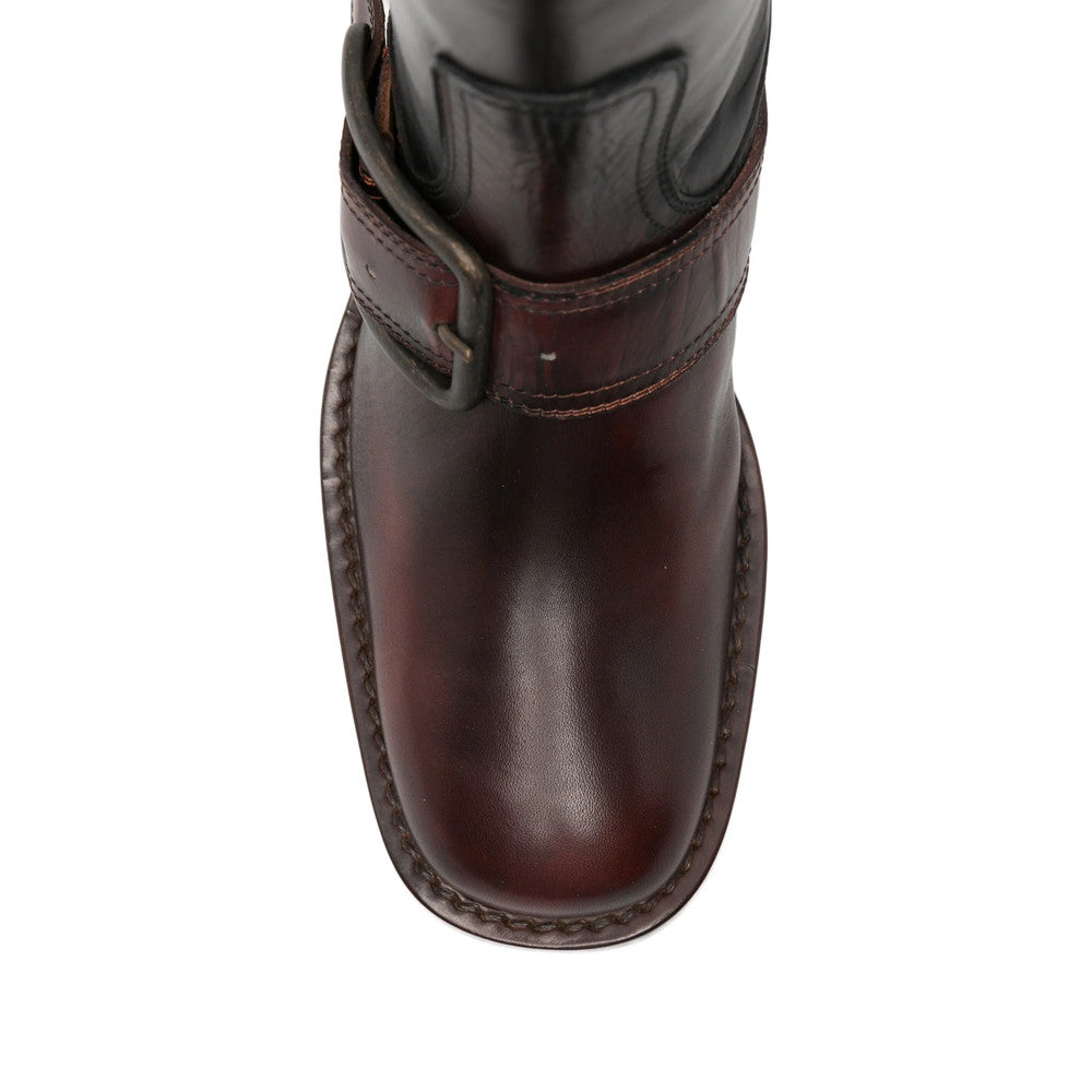 Black Brushed Leather Boots 4