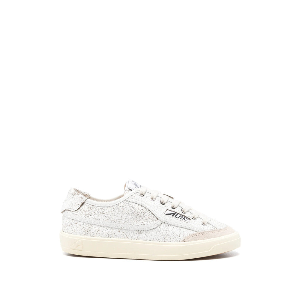 White Textured Cracked Sneakers 1