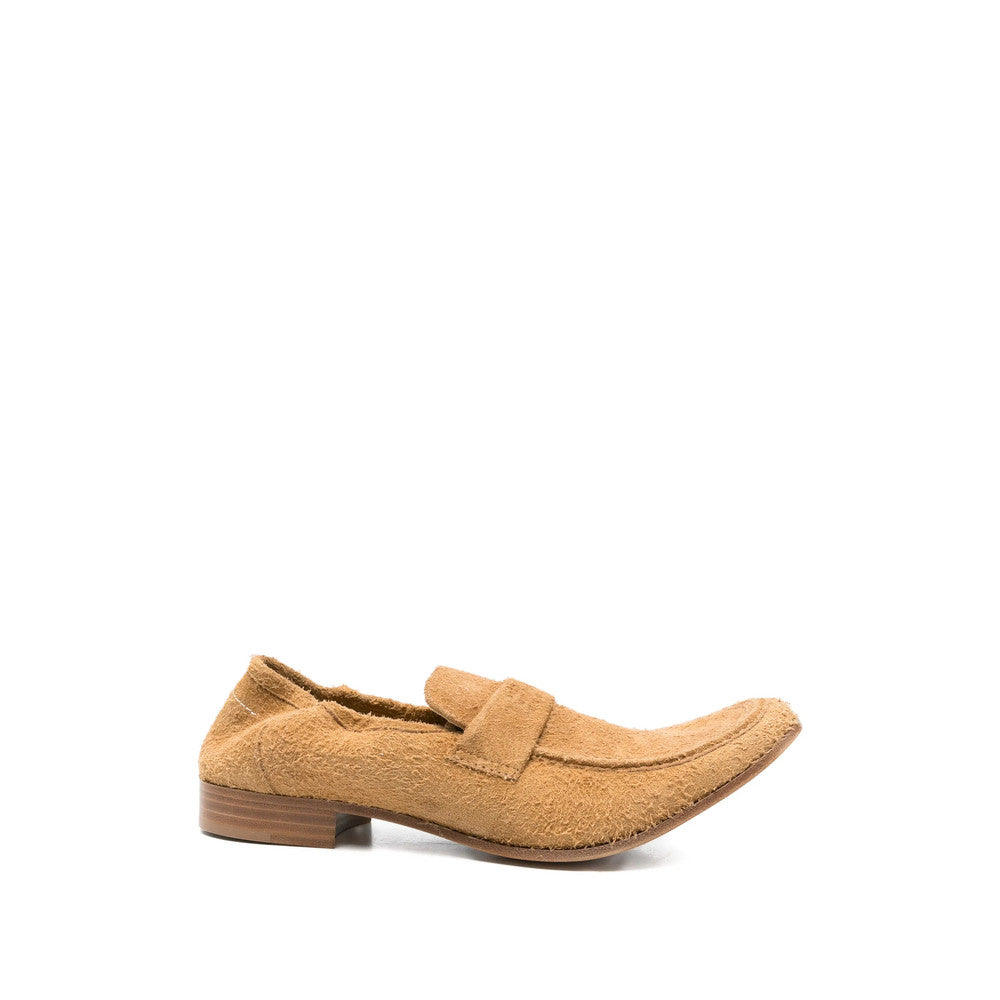 Beige Textured Loafers 1