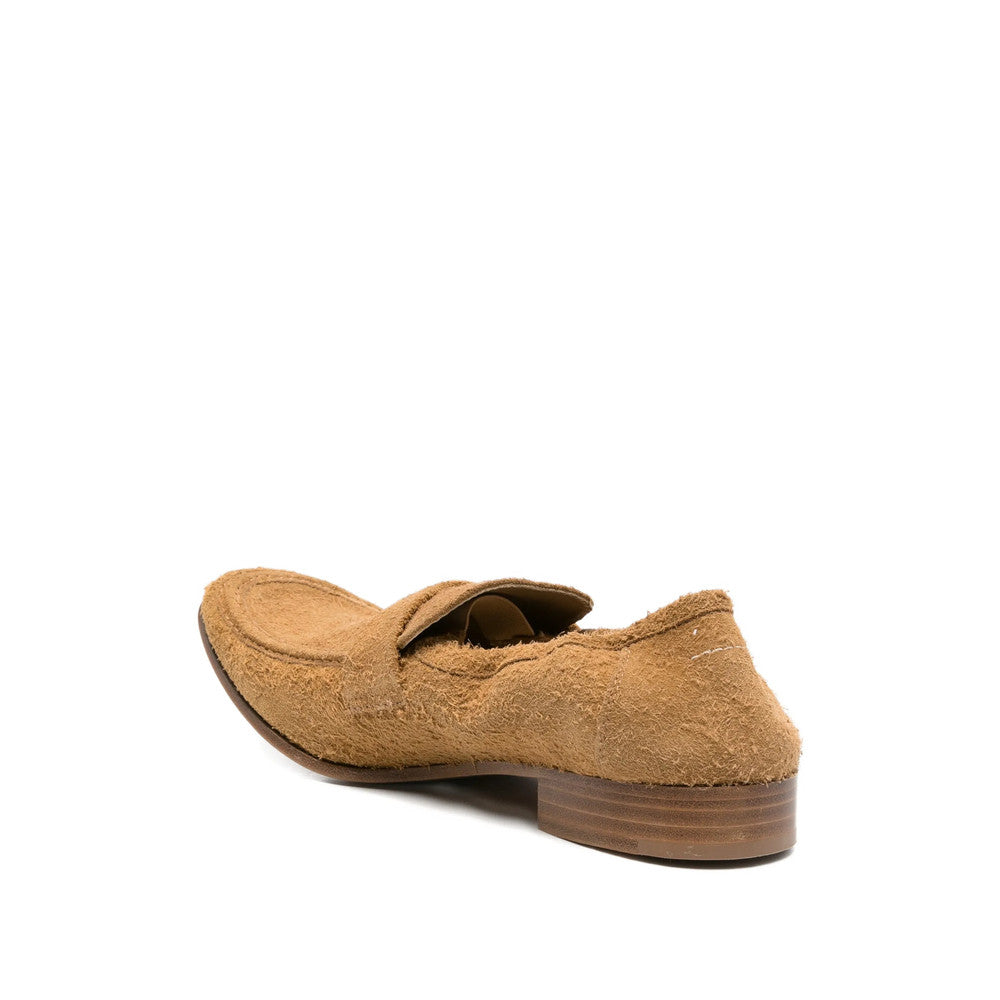 Beige Textured Loafers 3