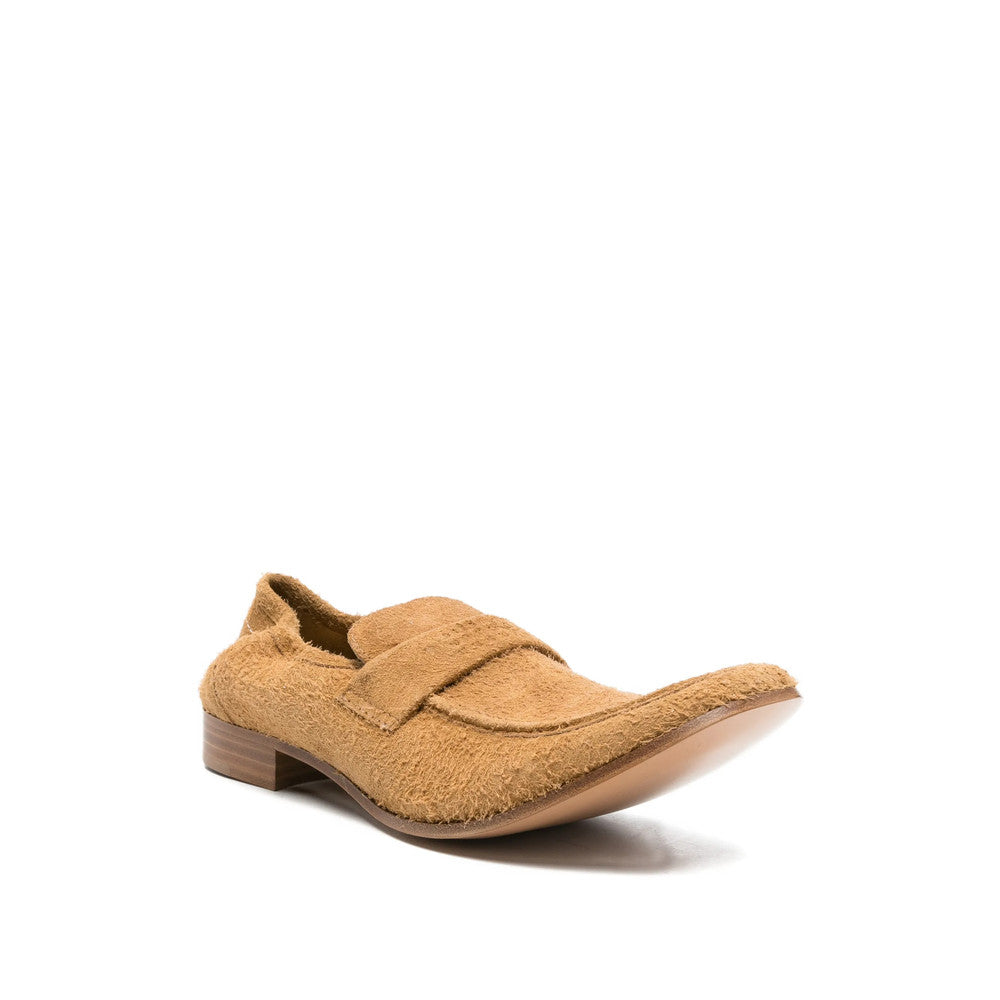 Beige Textured Loafers 4