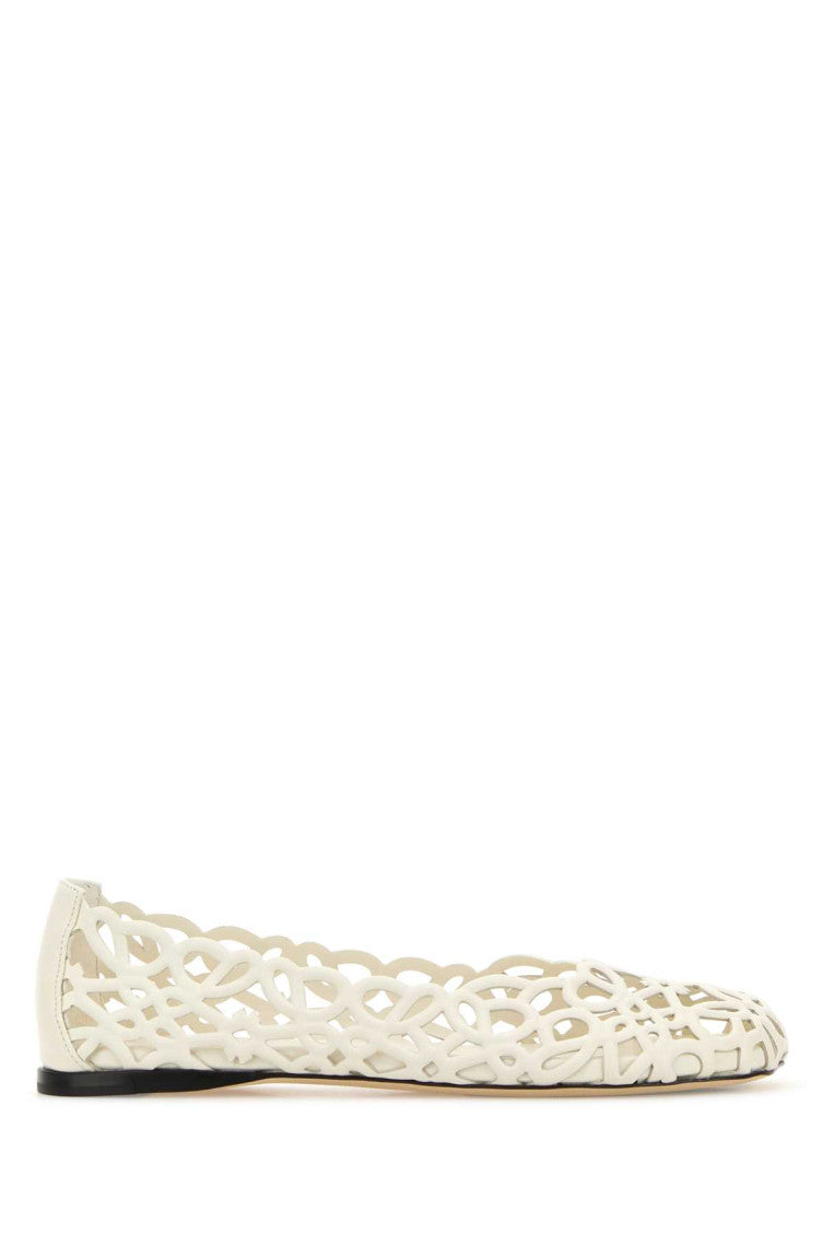 White Woven Petal Ballet Flats 1