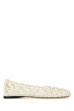 White Woven Petal Ballet Flats 1