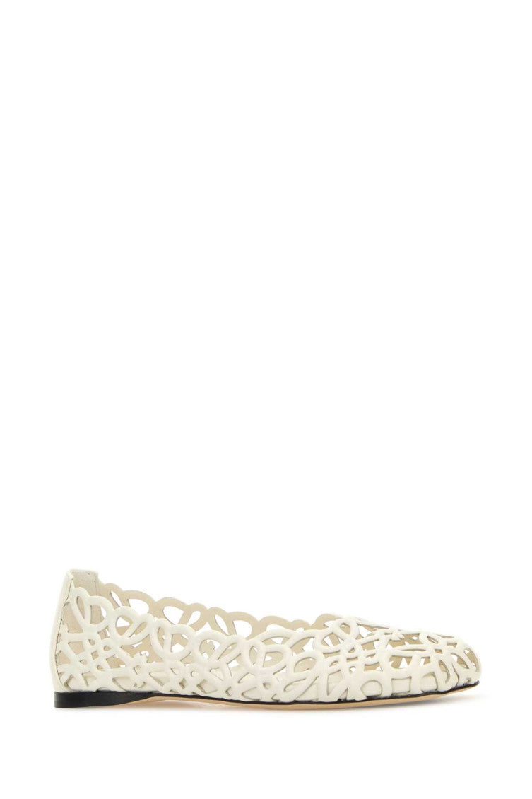 White Woven Petal Ballet Flats 2
