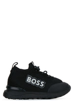 Kids Black Logo Sneakers 1