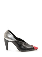 Black Color Block Pumps 1