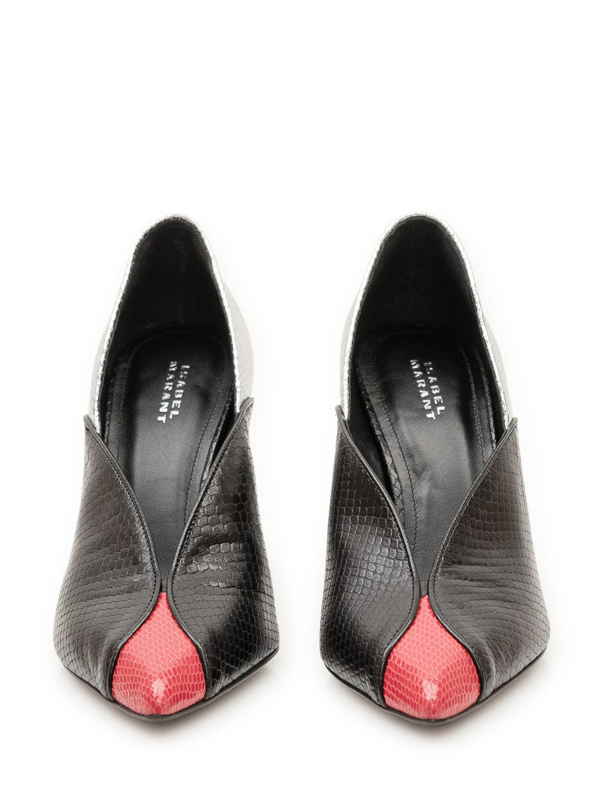 Black Color Block Pumps 2