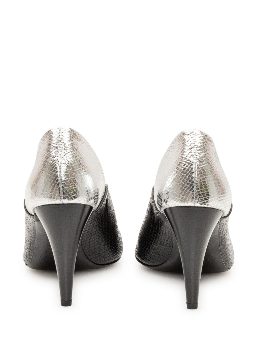 Black Color Block Pumps 3