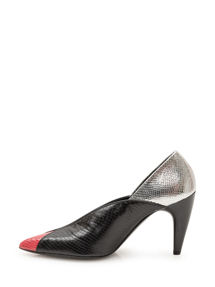 Black Color Block Pumps 4