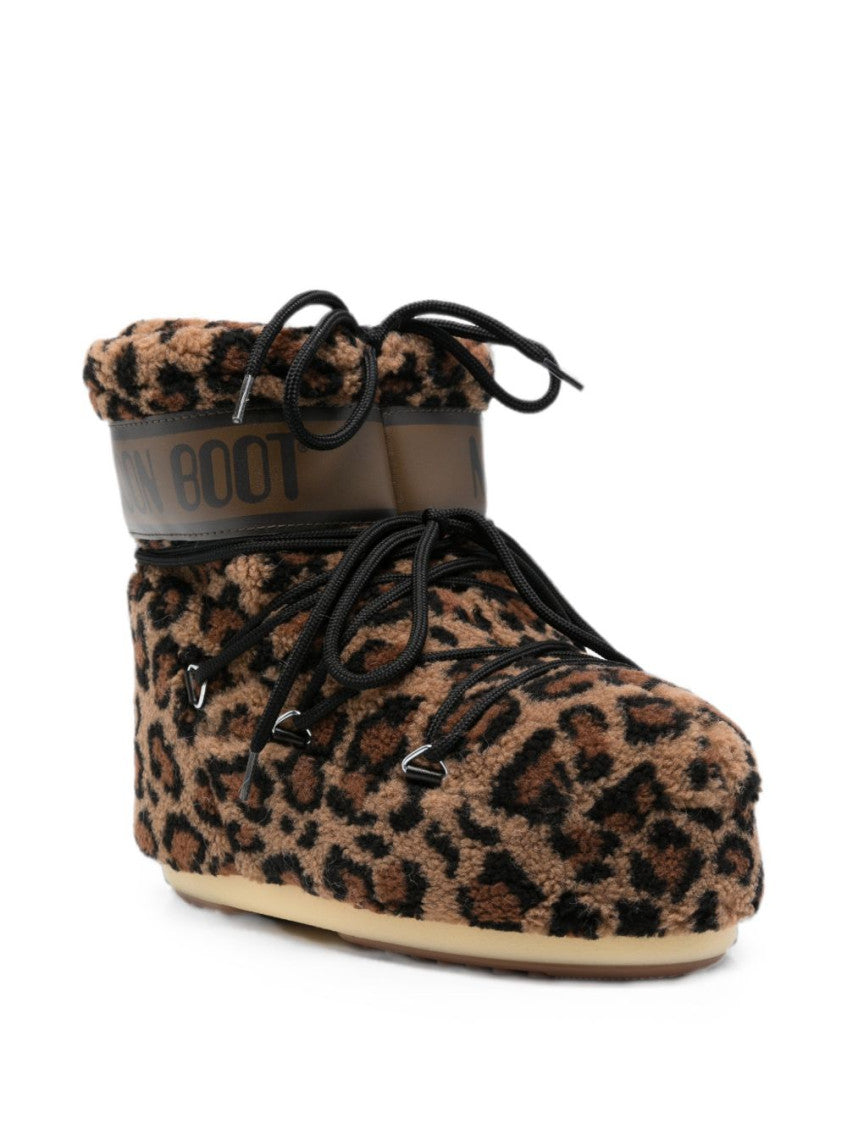 Leopard Print Lace Up Boots 3