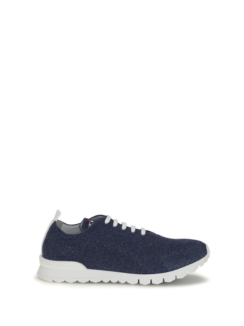 Blue Stretch Knit Sneakers 1