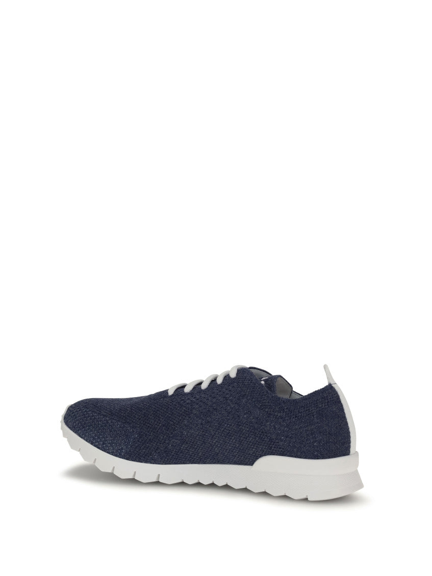 Blue Stretch Knit Sneakers 3