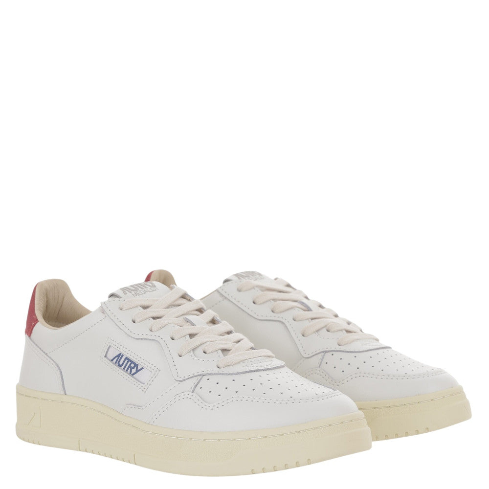 White Color Block Low Sneakers 2