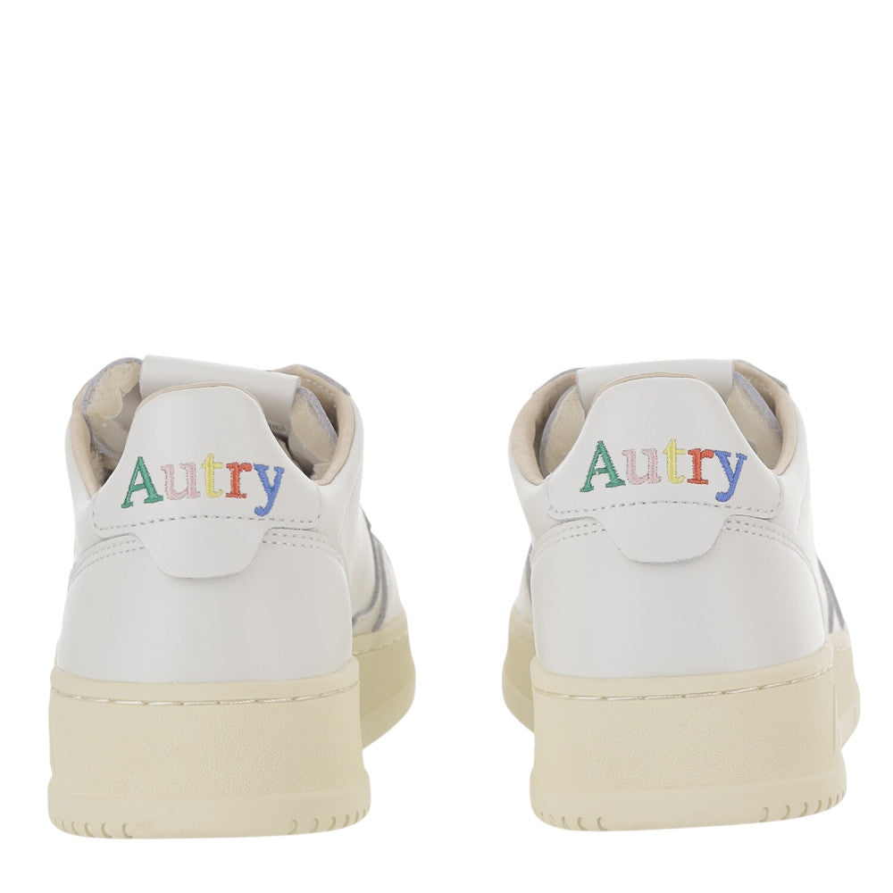 White Perforated Medalist Low Sneakers 3