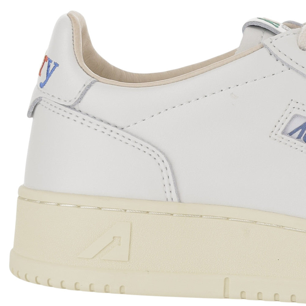 White Perforated Medalist Low Sneakers 4