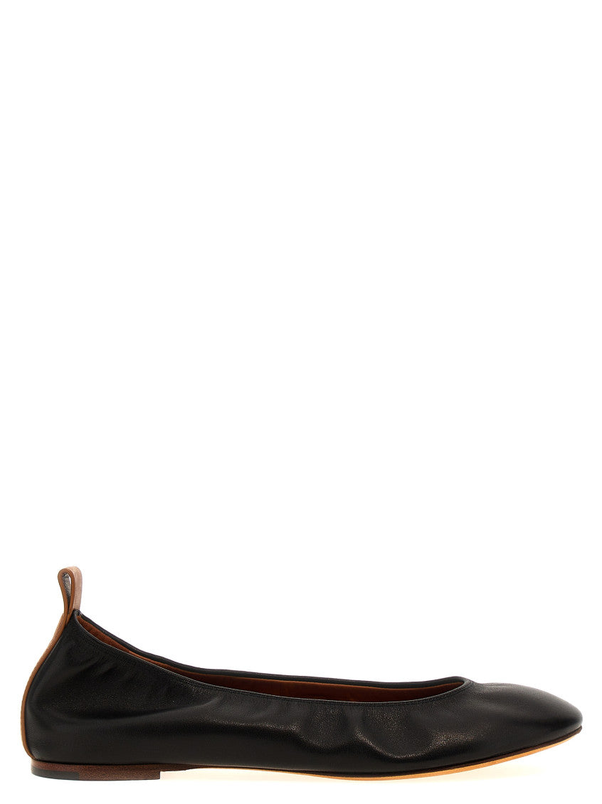 Black Leather Ballet Flats 1