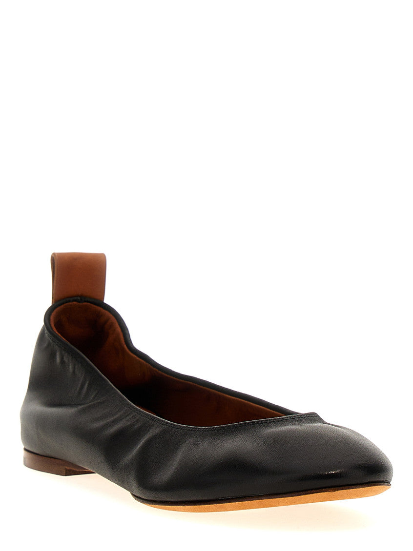 Black Leather Ballet Flats 2