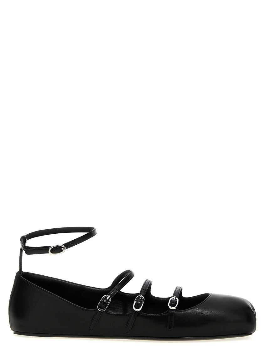 Black Leather Ballet Flats 1