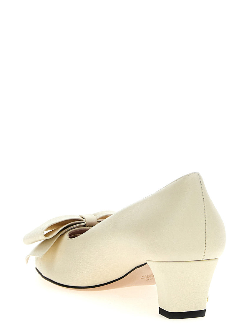 White Bow Slip-On Pumps 3