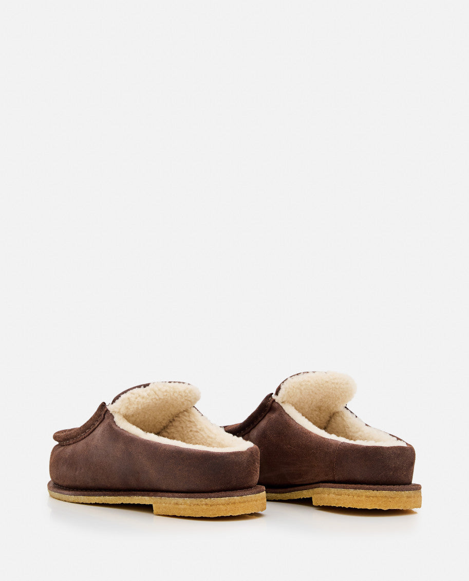 Dark Brown Suede Mules 3