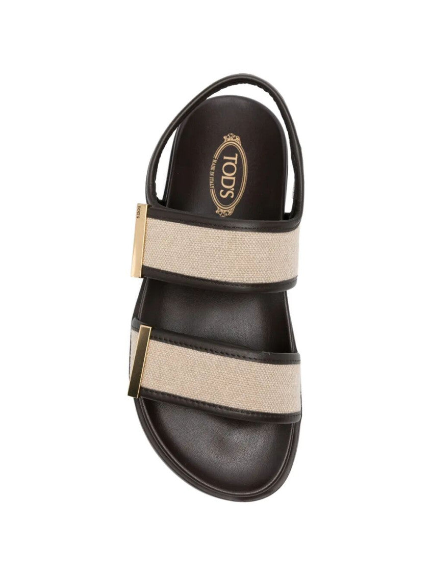 BlackWhite Slingback Sandals 4