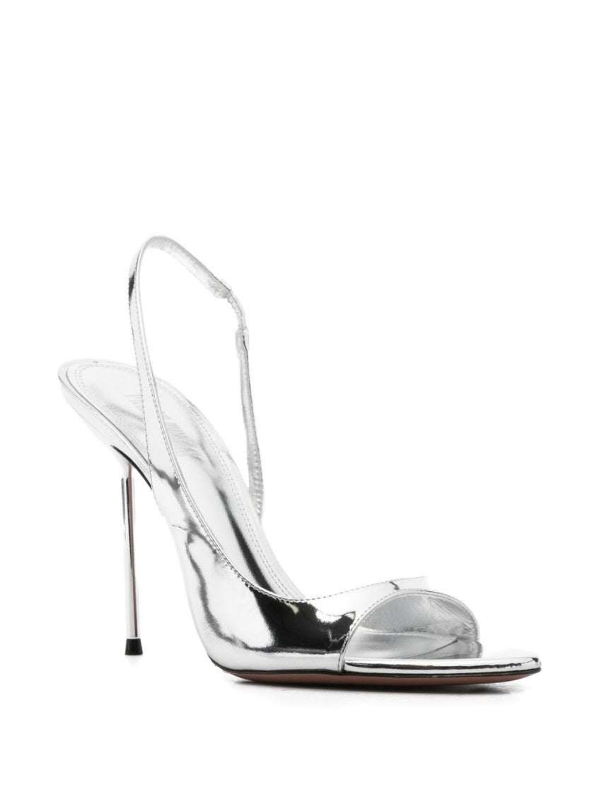 Silver Lidia Slingback Heels 2