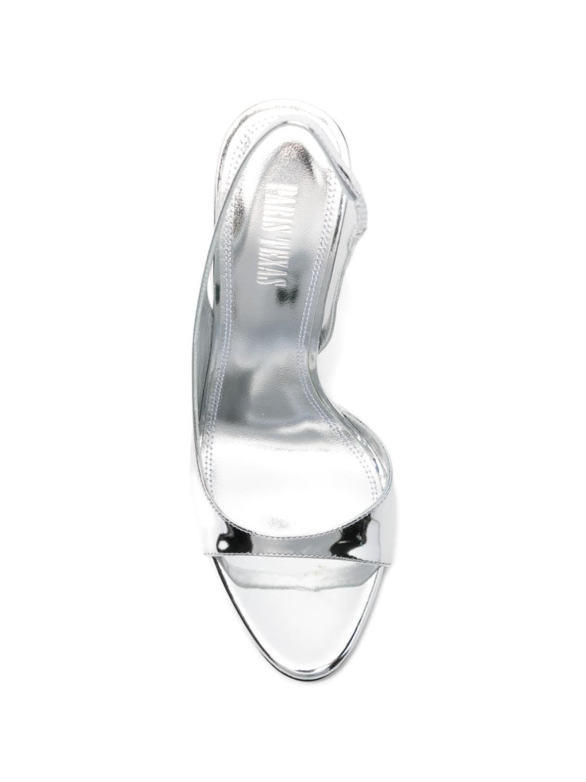 Silver Lidia Slingback Heels 4