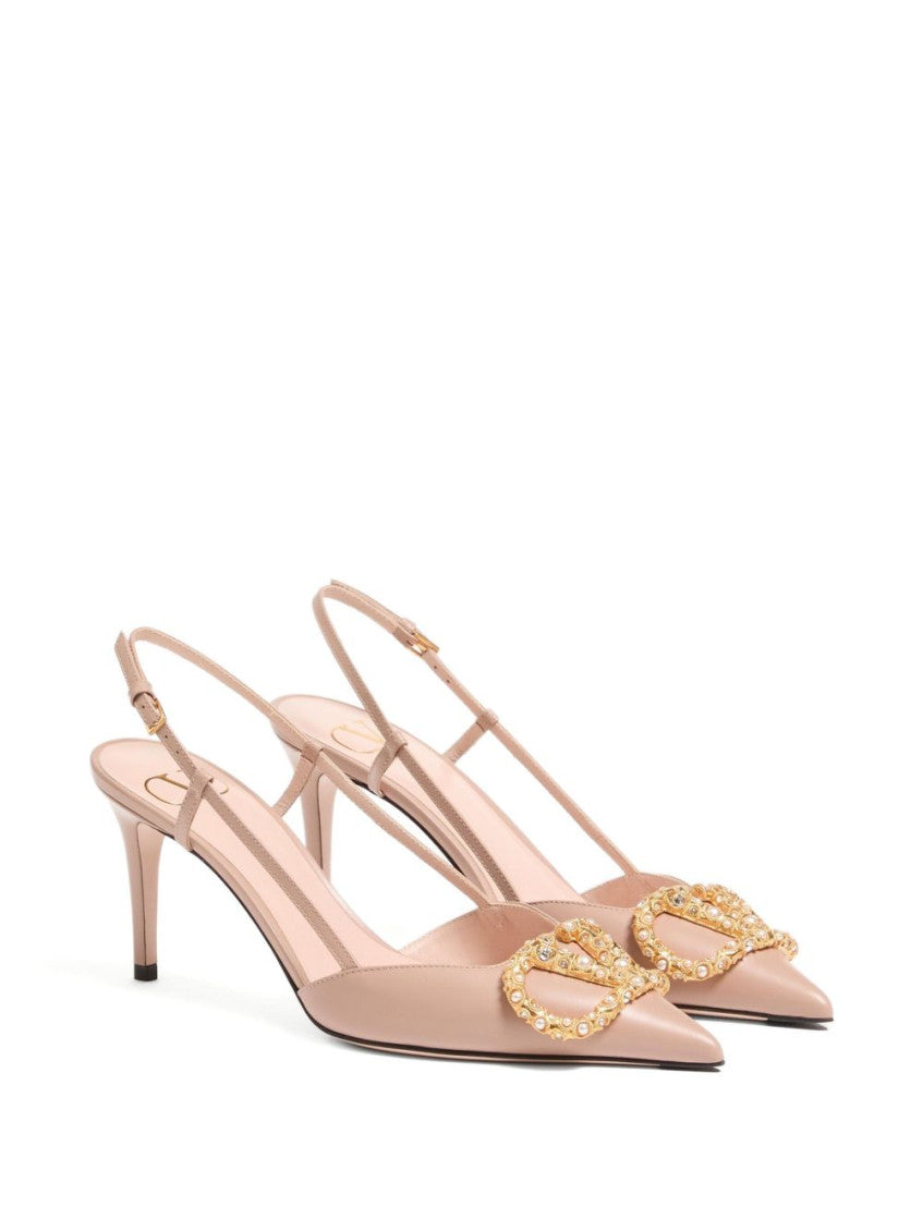 Pink VLogo Signature Pumps 4