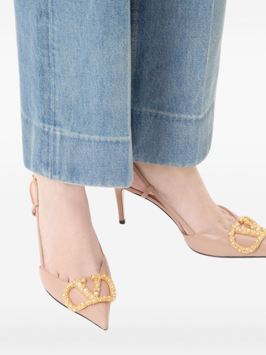 Pink VLogo Signature Pumps 7