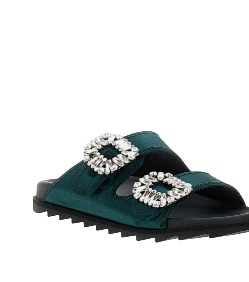 Green Slip-on Sandals 4