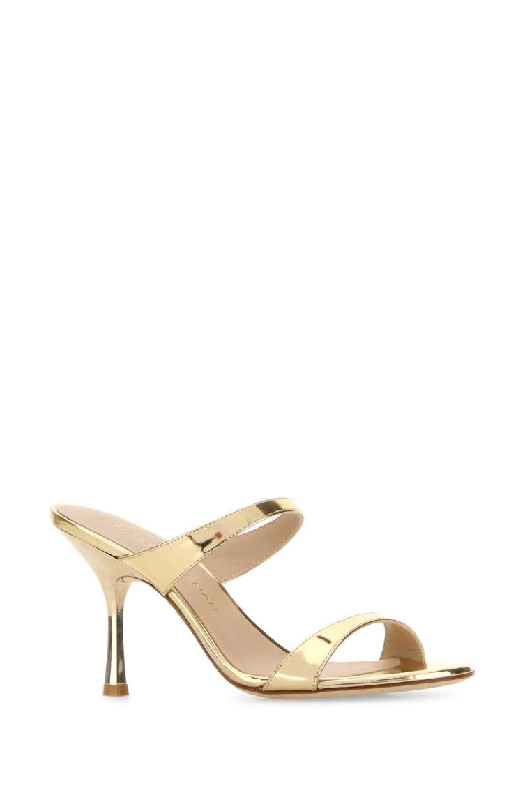 Golden Round Open toe Heels 2
