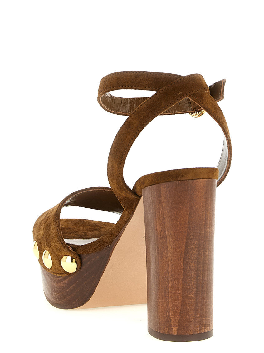 Brown Open Round Toe Heels 3