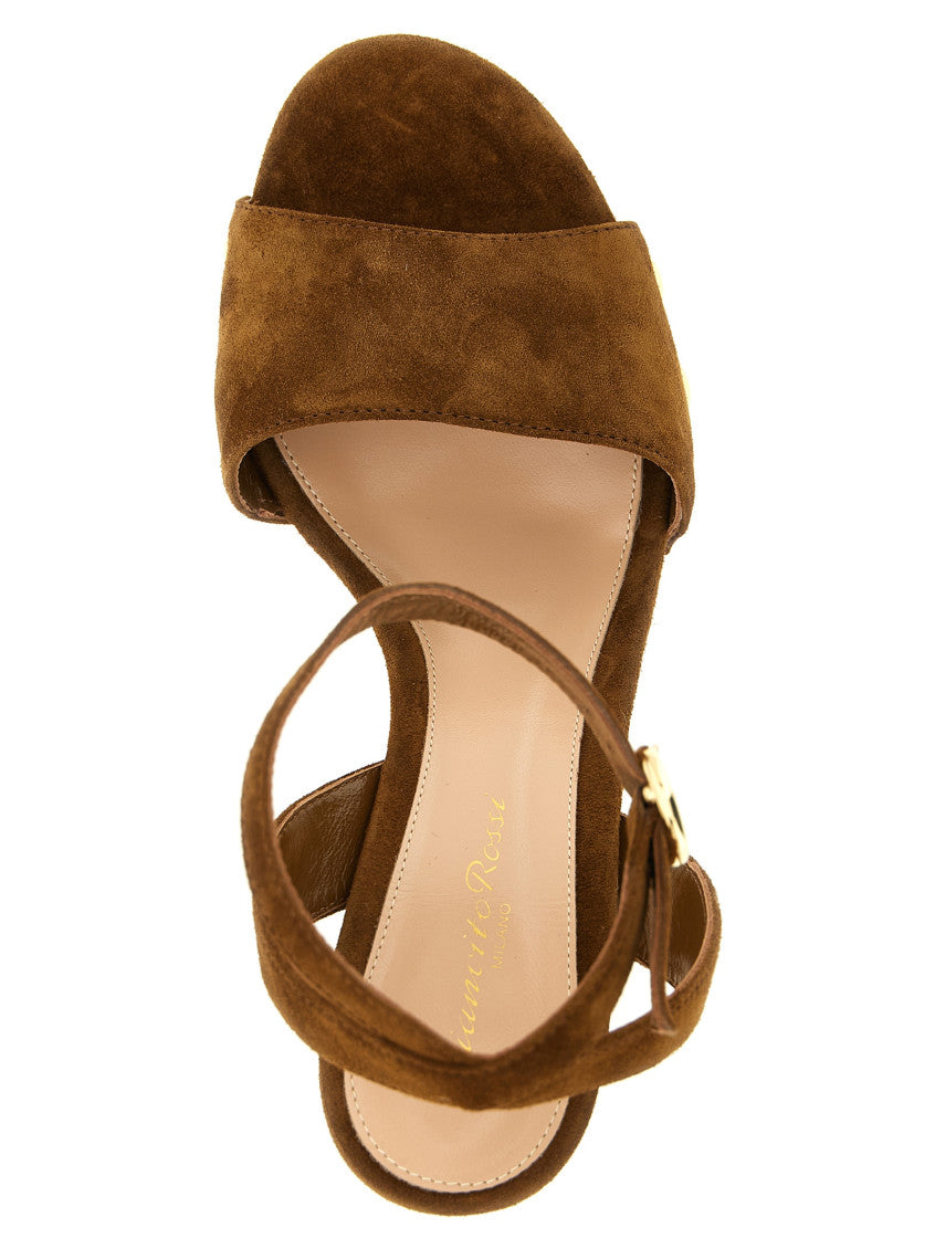 Brown Open Round Toe Heels 4