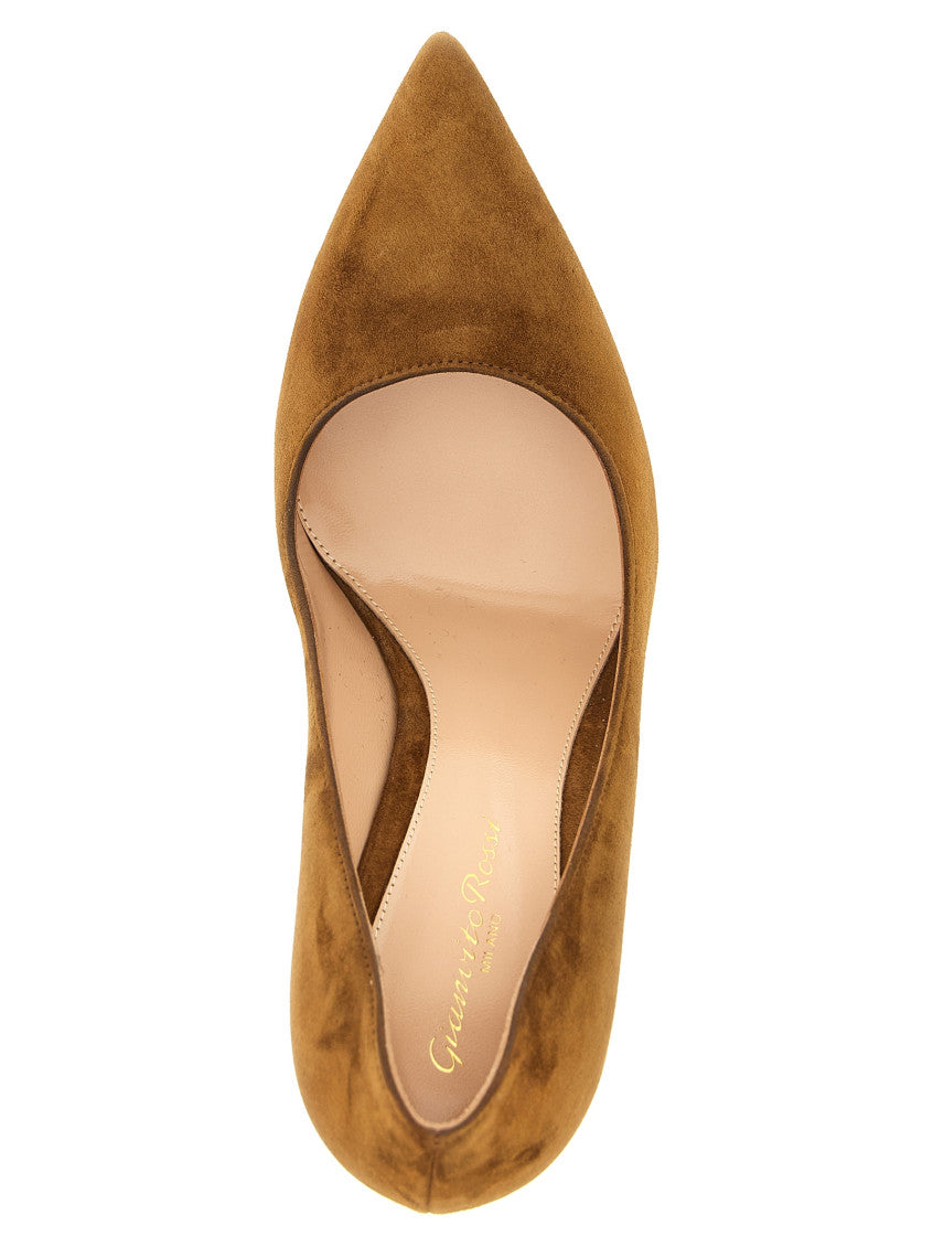 Brown Solid Pointed Toe Pumps 4