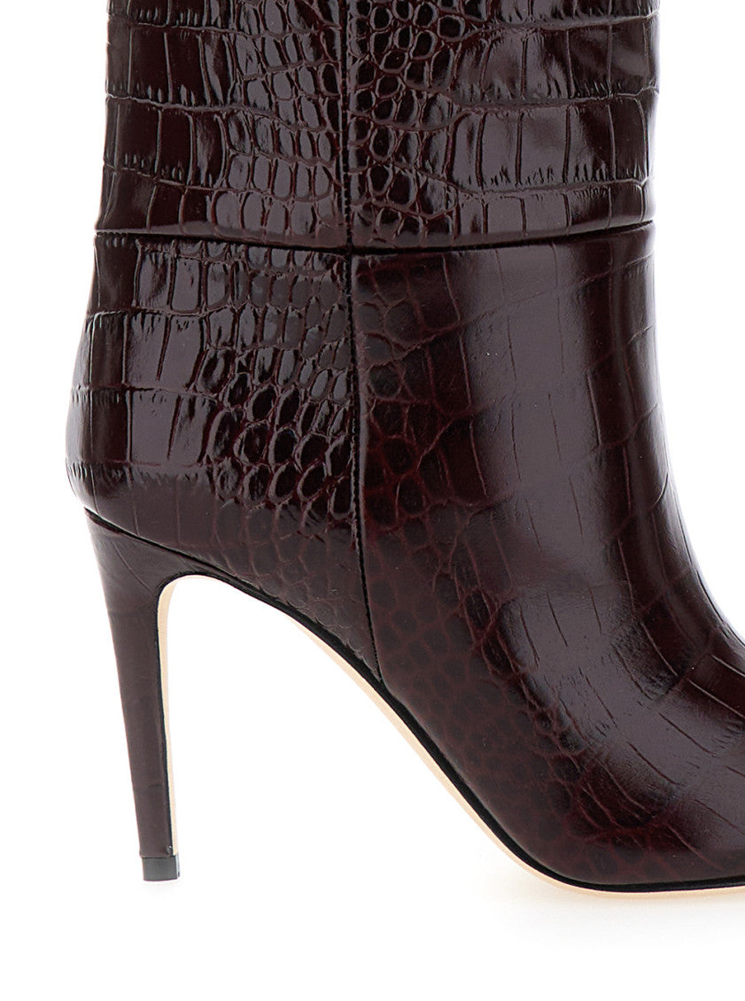Maroon High Leather Boots 4