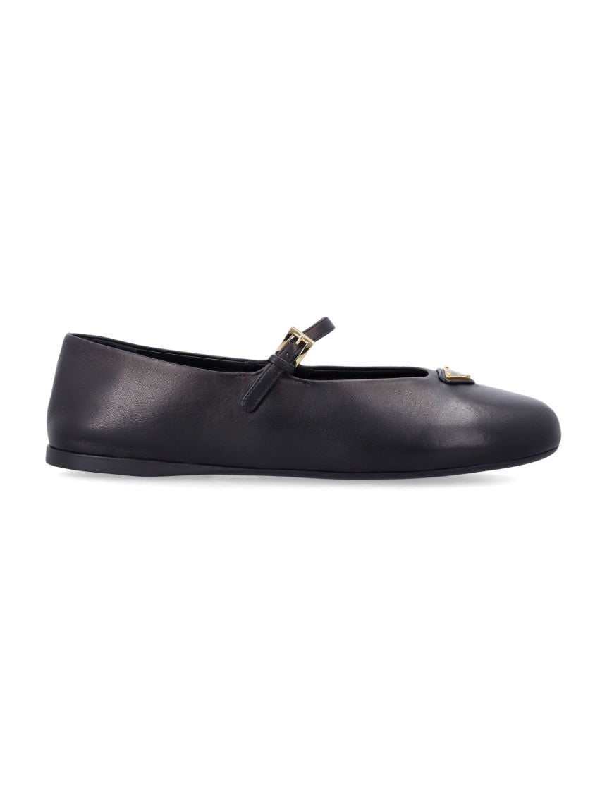 Black Logo Ballet Flats 1