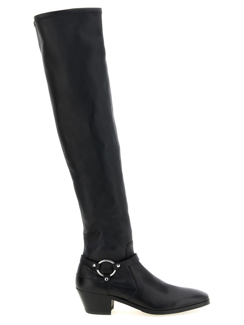 Black High Leather Boots 1