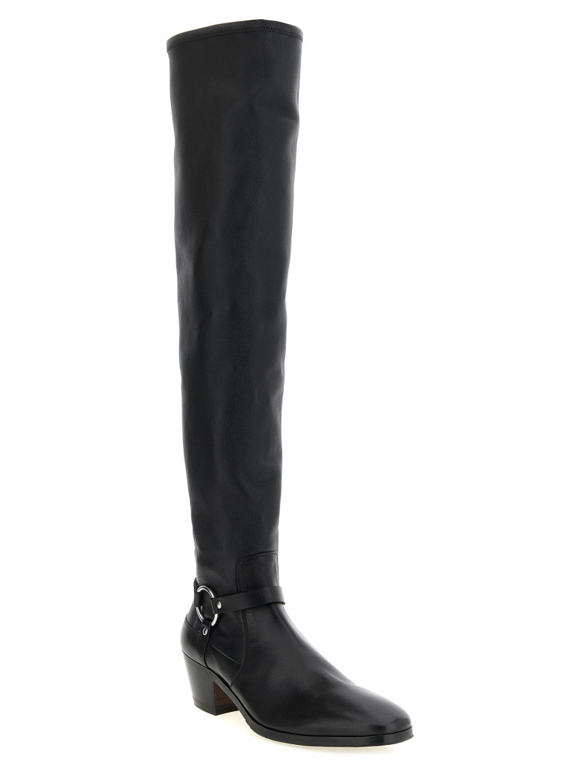 Black High Leather Boots 2